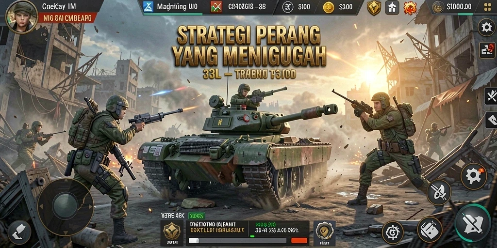 Gameplay mendebarkan dalam pertempuran strategi 33L.
