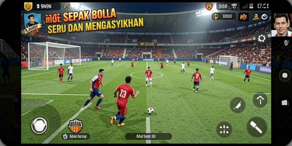 Tampilan menarik dari gameplay sepak bola di 9N9N.