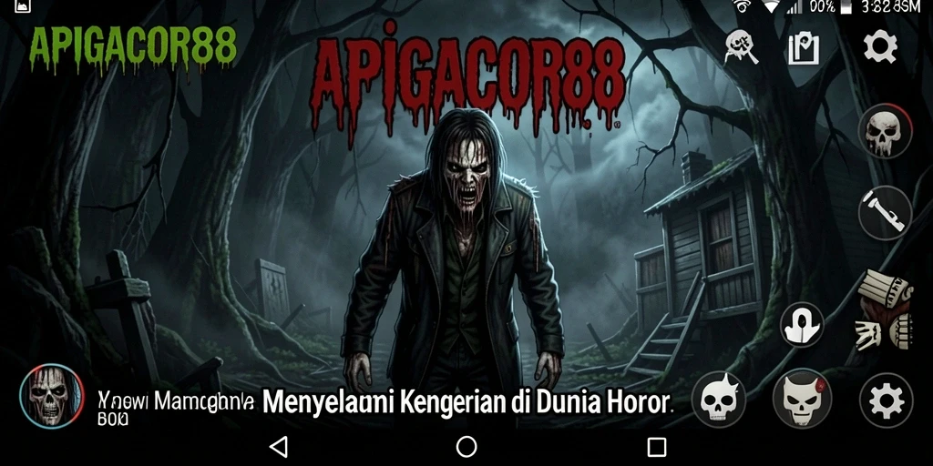 Screenshot gameplay APIGACOR88 yang menampilkan suasana horor yang mencekam.