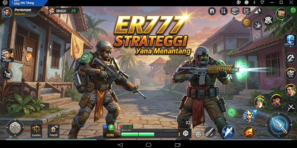 Screenshot gameplay ER777 menampilkan pertempuran strategi yang seru.