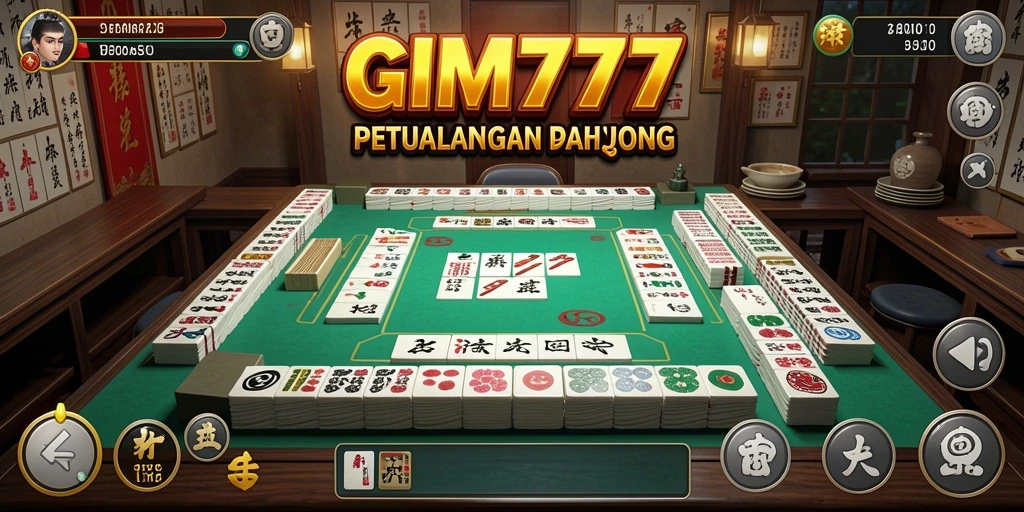 Tampilan gameplay seru dari GIM777 yang menggugah semangat bermain Mahjong.