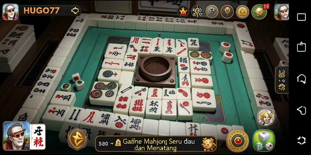 Tampilan utama permainan Mahjong di HUGO77 yang penuh warna.