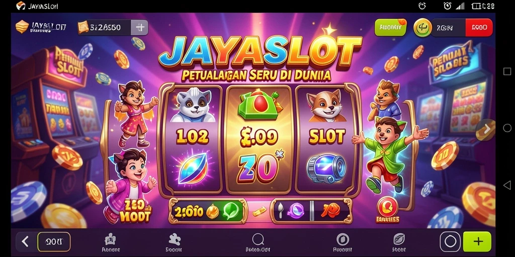 Tampilan seru gameplay JAYASLOT dengan tema petualangan.