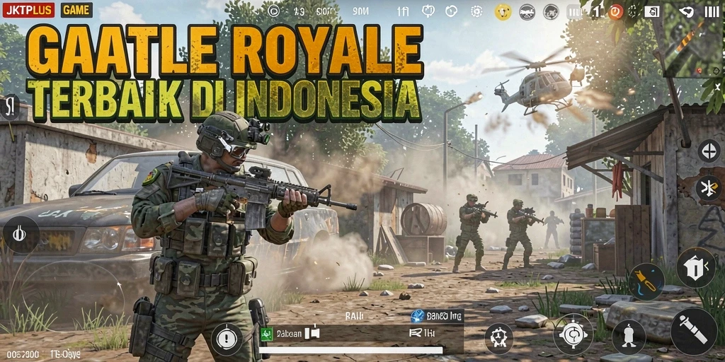 Gameplay seru JKTPLUS dengan aksi Battle Royale yang mendebarkan.