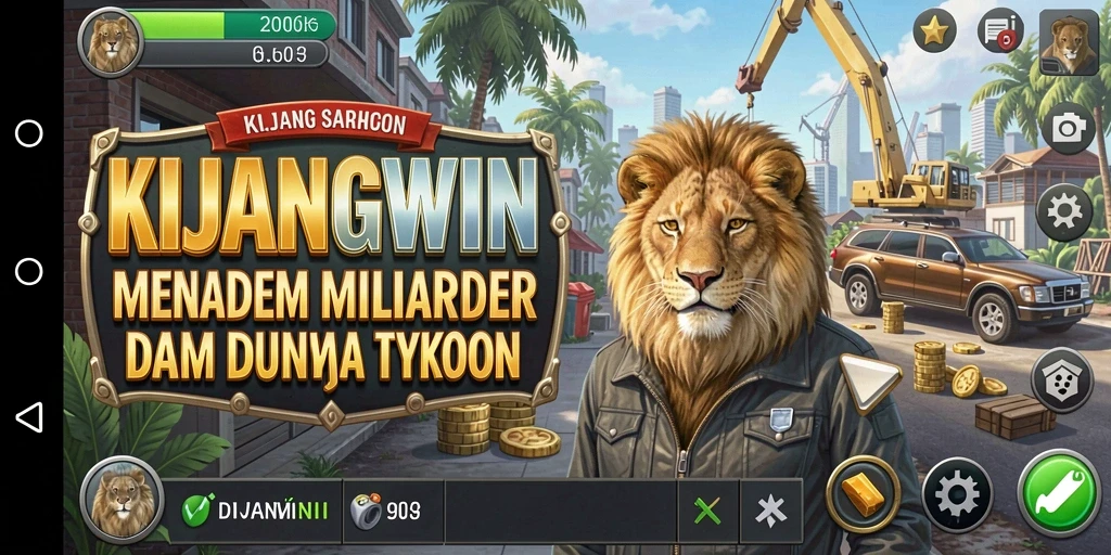 Screenshot gameplay KIJANGWIN menampilkan keseruan membangun kerajaan bisnis.