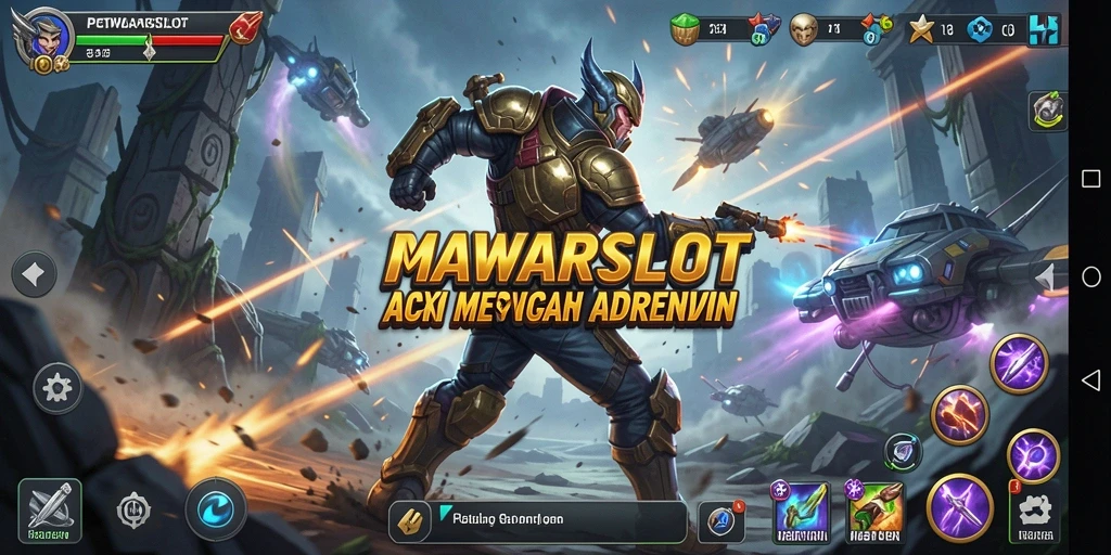 Screenshot MAWARSLOT menampilkan aksi seru dalam pertempuran.