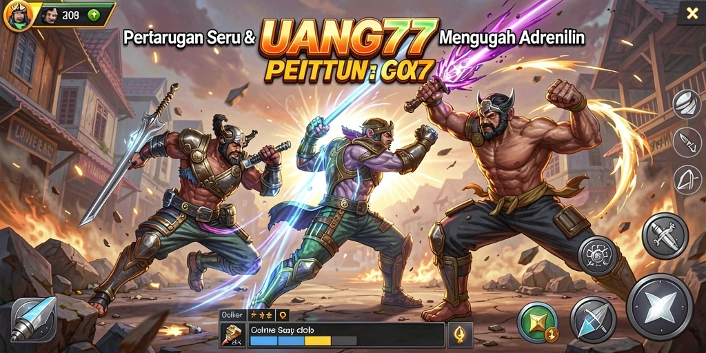 Tampilan aksi permainan UANG77 yang mendebarkan dan grafis menawan.
